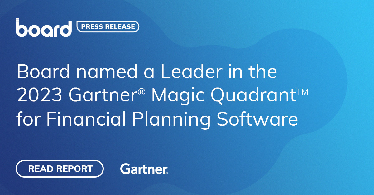 Board est reconnu Leader dans le Gartner® Magic Quadrant™ pour les