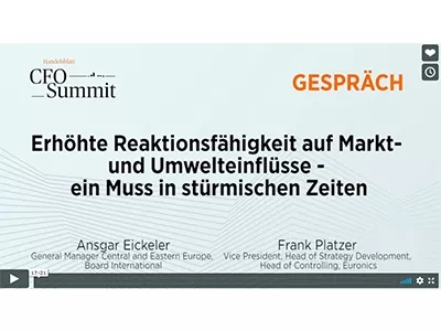 CFO-Summit (Handelsblatt): Erhöhte Reaktionsfähigkeit auf Markt- und Umwelteinflüsse – ein Muss in stürmischen Zeiten