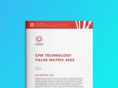 Nucleus Research CPM Technology Value Matrix 2023