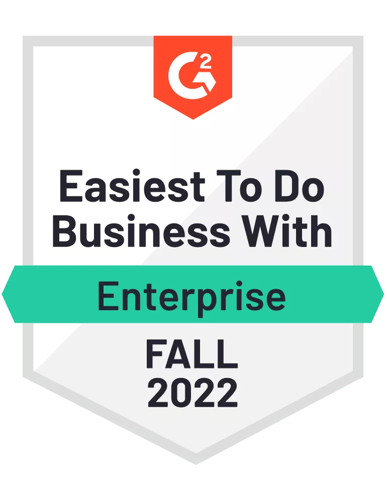 G2 Easiest to Do Business With Enterprise Fall 2022