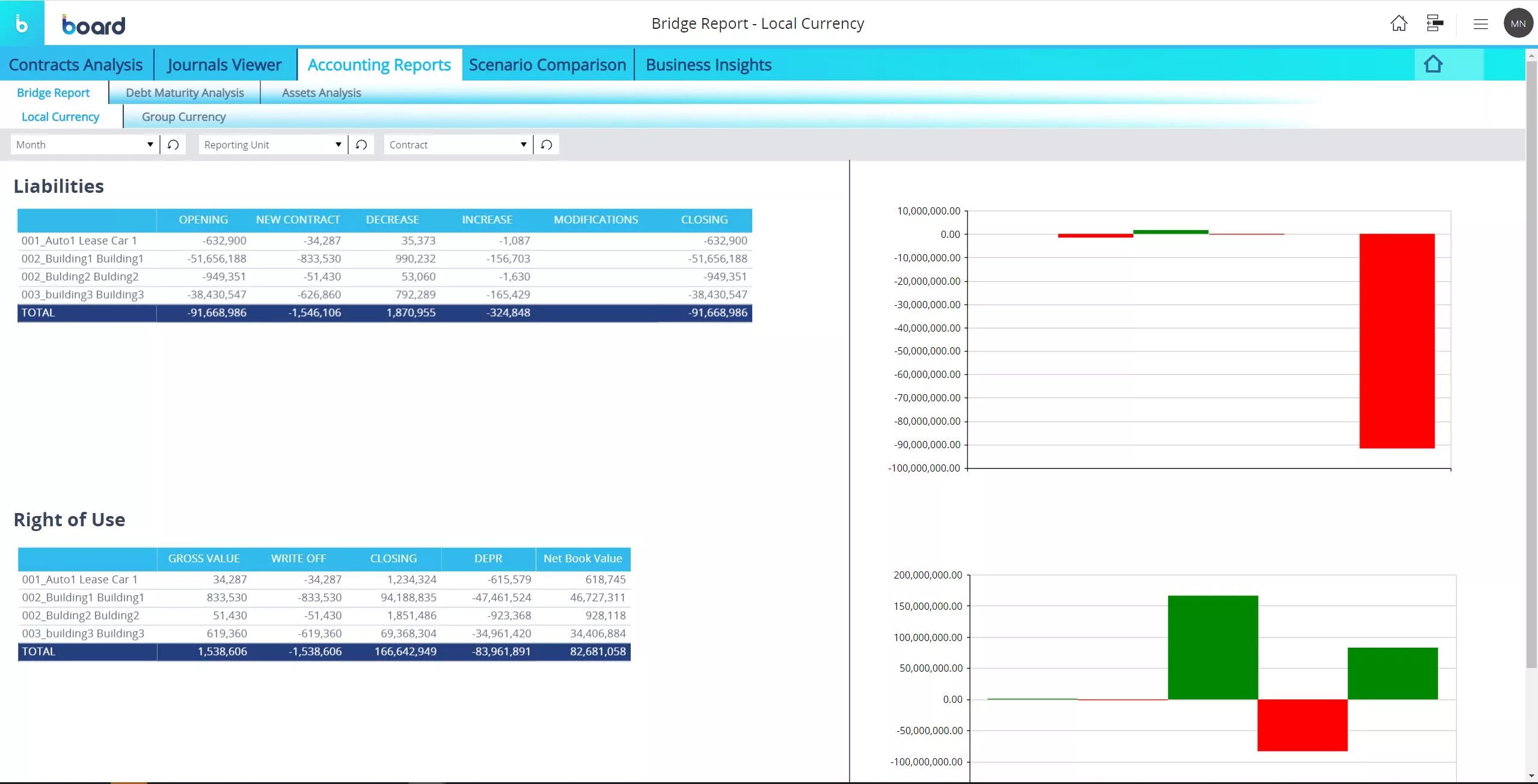 Example of Bridge Report Software Screen