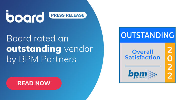 Board International、BPM Partnersの年次「Vendor Landscape Matrix」において主要ベンダーとして認定され、総合評価「優秀」を獲得