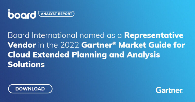 Boardインターナショナル、2022 年 Gartner® Market Guide for Cloud Extended Planning and Analysis Solutions の代表ベンダーに選出
