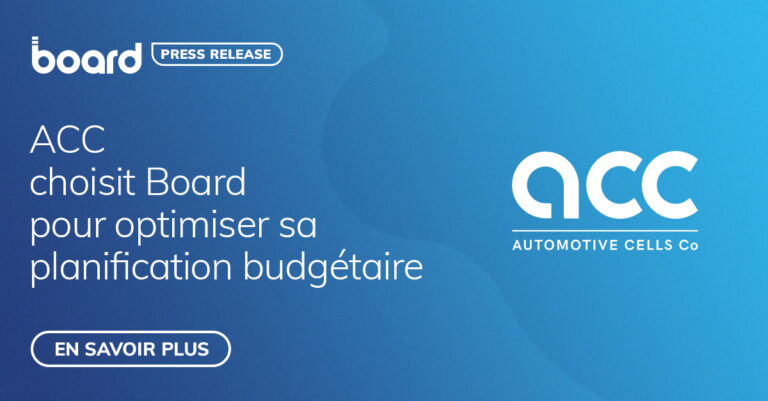 Automotive Cells Company (ACC) choisit Board International pour optimiser sa planification budgétaire.