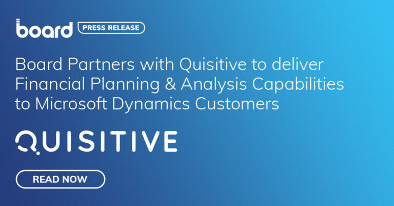 Board International Partners with Quisitive to Deliver Financial Planning & Analysis Capabilities to Customers
