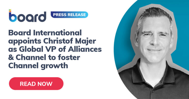 Board International ernennt Christof Majer zum Global VP of Alliances & Channel, um Channel-Wachstum zu fördern