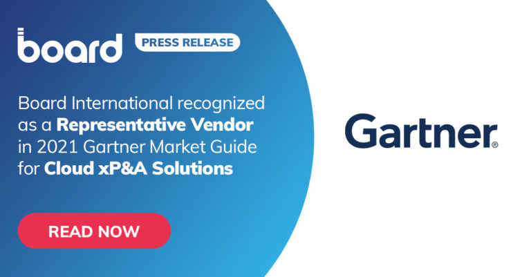 Board Internationalは、2021 Gartner Market Guide for Cloud, Extended Planning and Analysis Solutionsで代表的ベンダーと認められる