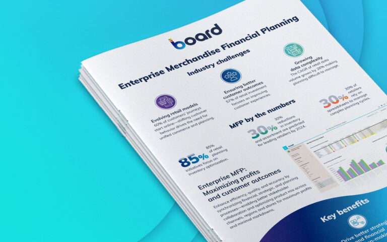 Board Enterprise Merchandise Financial Planning flyer cover